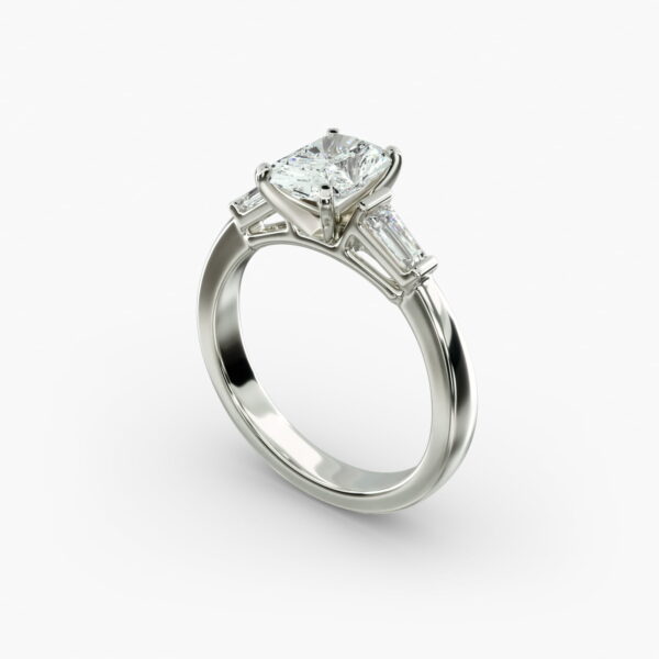 Lumiere Noa Radiant Diamond Ring in 18K White Gold