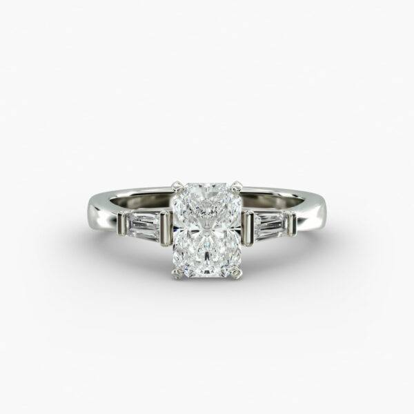 Lumiere Noa Radiant Diamond Ring in 18K White Gold