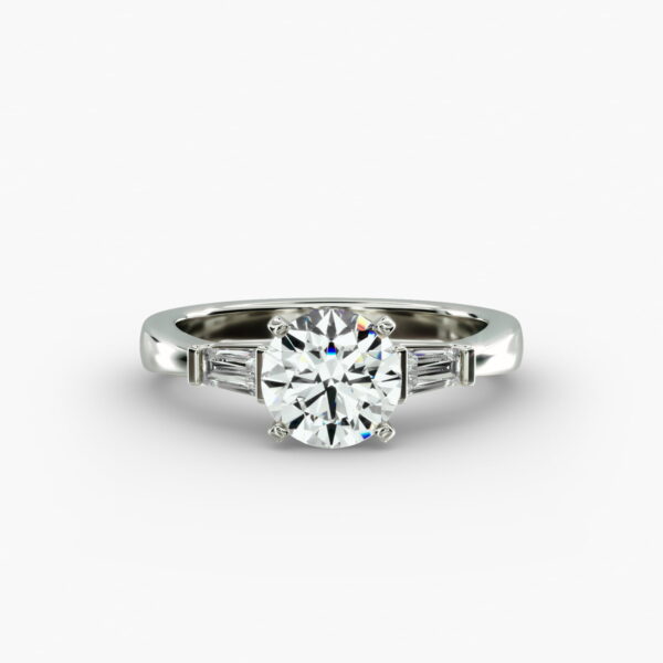 Lumiere Noa Round Diamond Ring in 18K White Gold